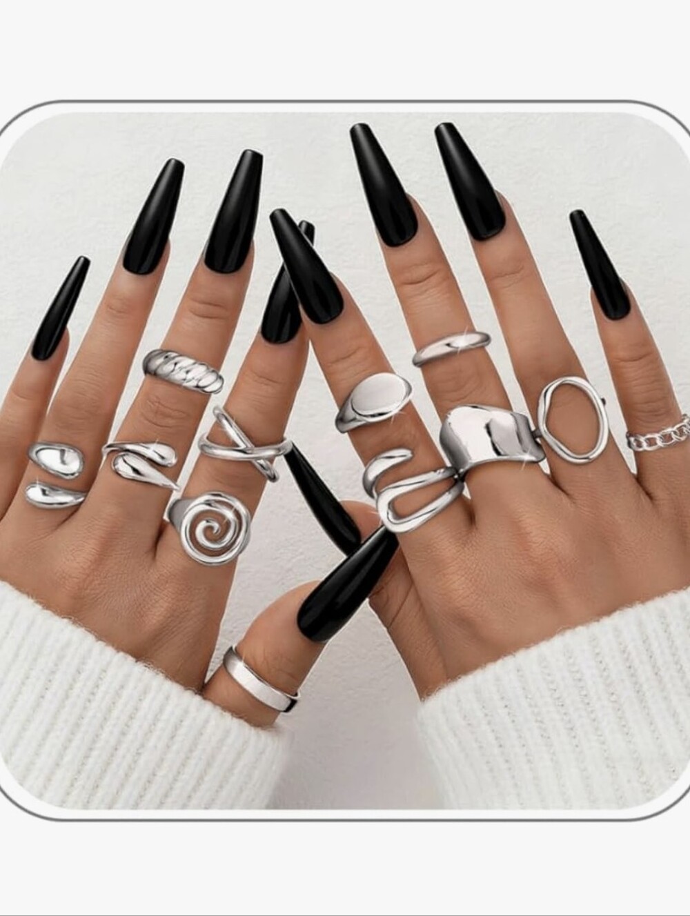 Silver Plated Stackable Rings Set